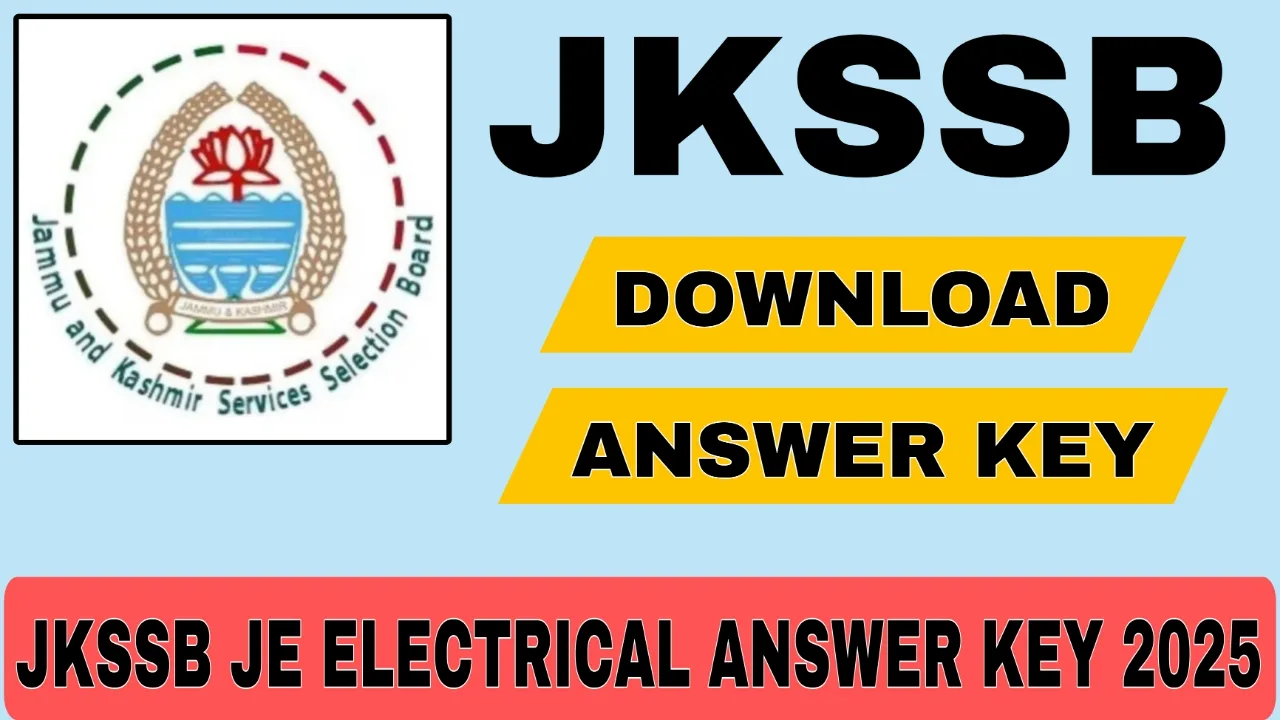 JKSSB JE Electrical Answer Key 2025